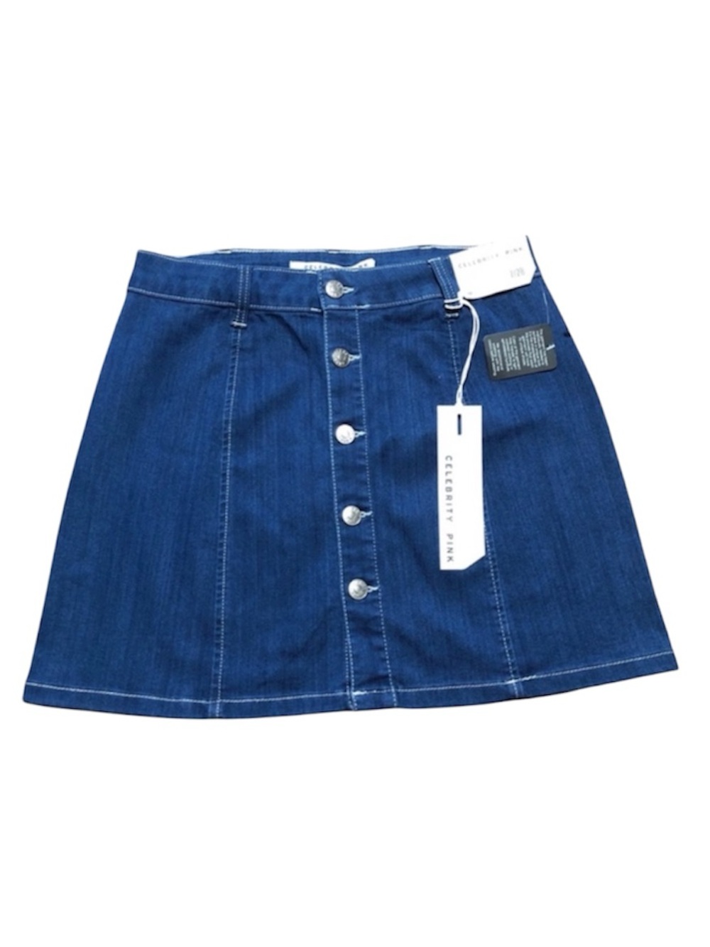 Celebrity Pink Button Up Denim Mini Skirt‎ 7/28